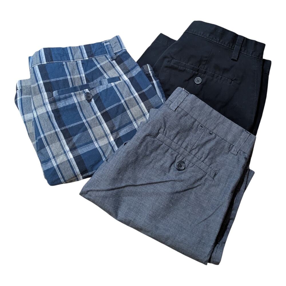 Banana Republic Chino Shorts Mens 33 Blue Gray Stretch Cotton Straight Fit Lot